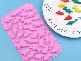 Molde silicona gomitas mini dinosaurios 